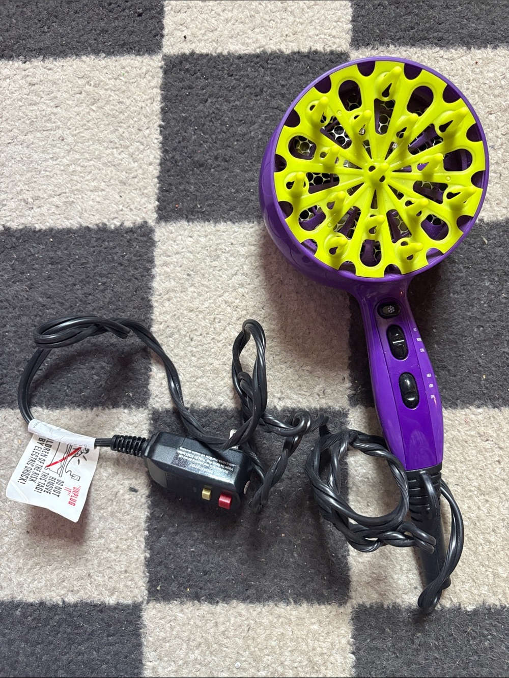 Bed Head TIGI Purple and Neon Green Hair Diffuser